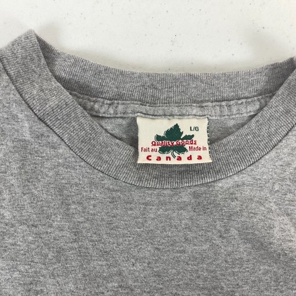 Jackson Hole Wyoming Embroidered T Shirt Vtg Grey Size L - Picture 4 of 4